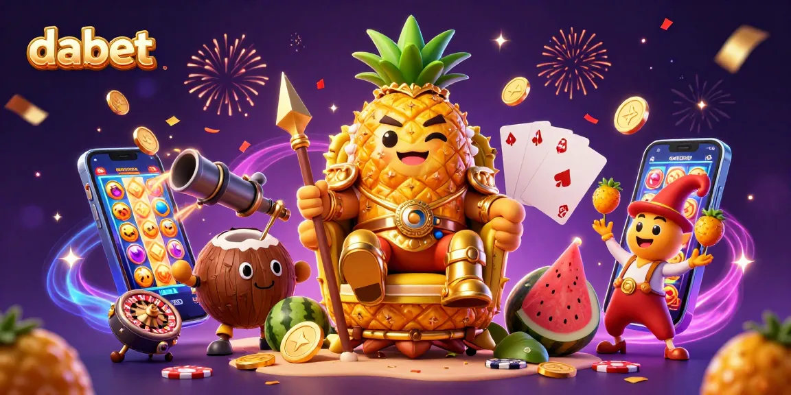 Dabet brings excitement to the gaming world with a vibrant 3D casino scene filled with action and joy.