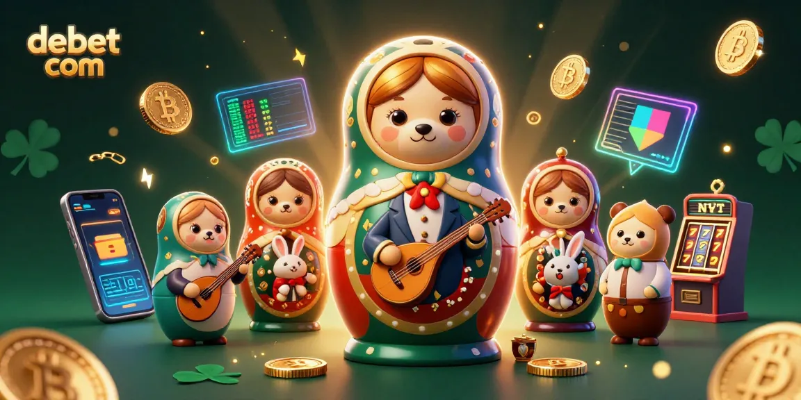 Experience fun and excitement at debet com with a vibrant 3D casino scene featuring unique characters and game elements.