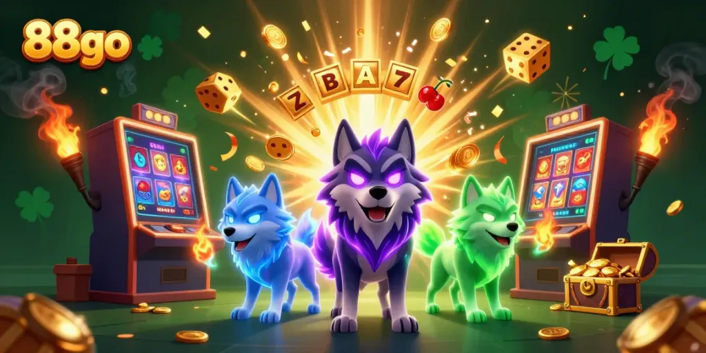 Experience thrilling moments with 88go in this vibrant slot machine adventure scene!