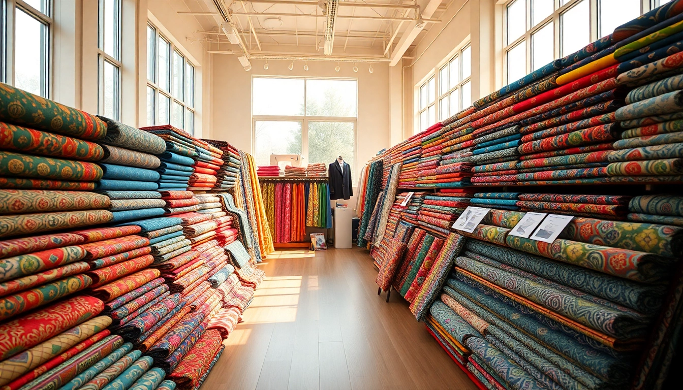 Bekijk stoffen online in prachtige showroom met kleurrijke stoffen en patronen