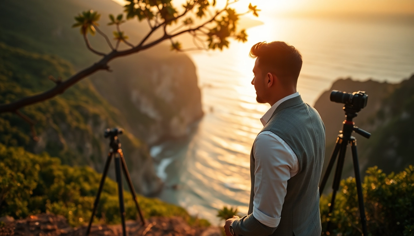 Destination photographer captures captivating romantic moments in beautiful outdoor settings.