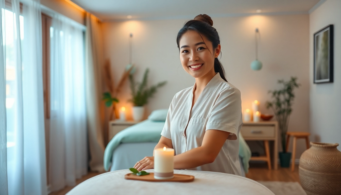 편안한 가정 환경에서 전문 치료사가 있는 평택출장마사지 장면으로 이완과 편안함을 촉진합니다.
